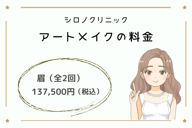 シロノクリニック、アートメイクの料金